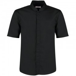 Plain Mandarin Collar Shirt Short Sleeve Kustom Kit 120 GSM